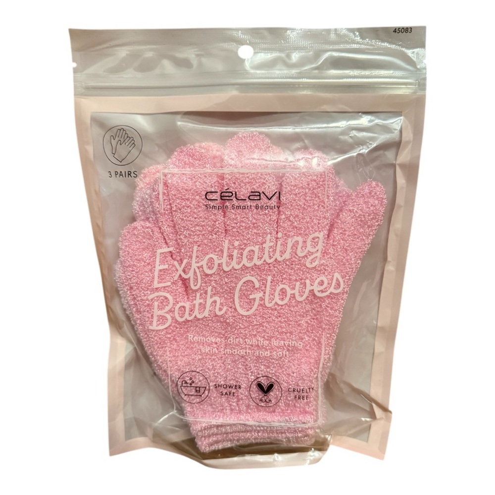 Pink Exfoliating Bath Gloves